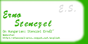 erno stenczel business card